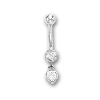 ... belly ring 14k white gold 14k gold dangle heart belly ring featuring a ... belly ring 14k white gold 14k gold dangle heart belly ring featuring a