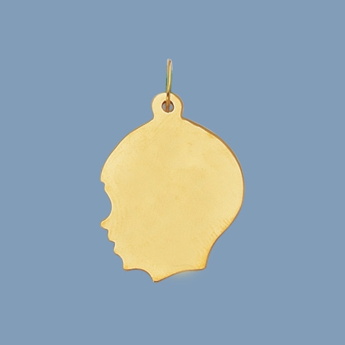 Large Boy Head Charm Pendant 14K Yellow Gold QVC NR
