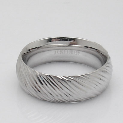... Platinum Clad AntiTarnish Diamond Cut Ring Sterling Silver 925 QVC