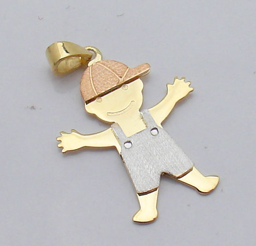 Boy Charm Pendant 10K Yellow White Rose Gold QVC