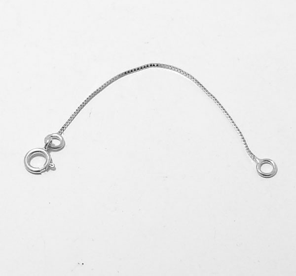 Details about Baby Box Chain Necklace Extender 14K White Gold 0.6mm