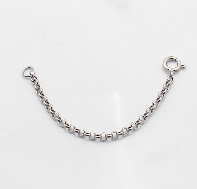 ... Cable Chain Necklace Extender for Pendant Charm REAL 14K White Gold