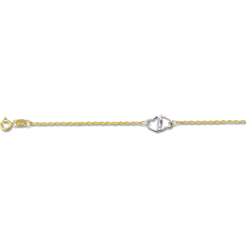 Details about Heart Anklet Ankle Bracelet 14K Yellow White Gold