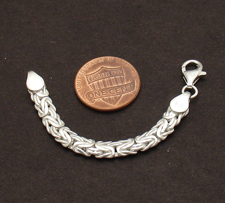 3" 5mm Wide Byzantine Extender Lobster Clasp Solid 925 Sterling Silver