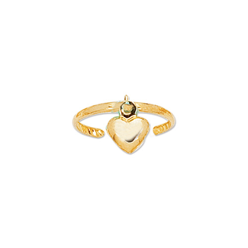 adjustable dangling heart toe ring 14k yellow gold qvc this toe ring ...
