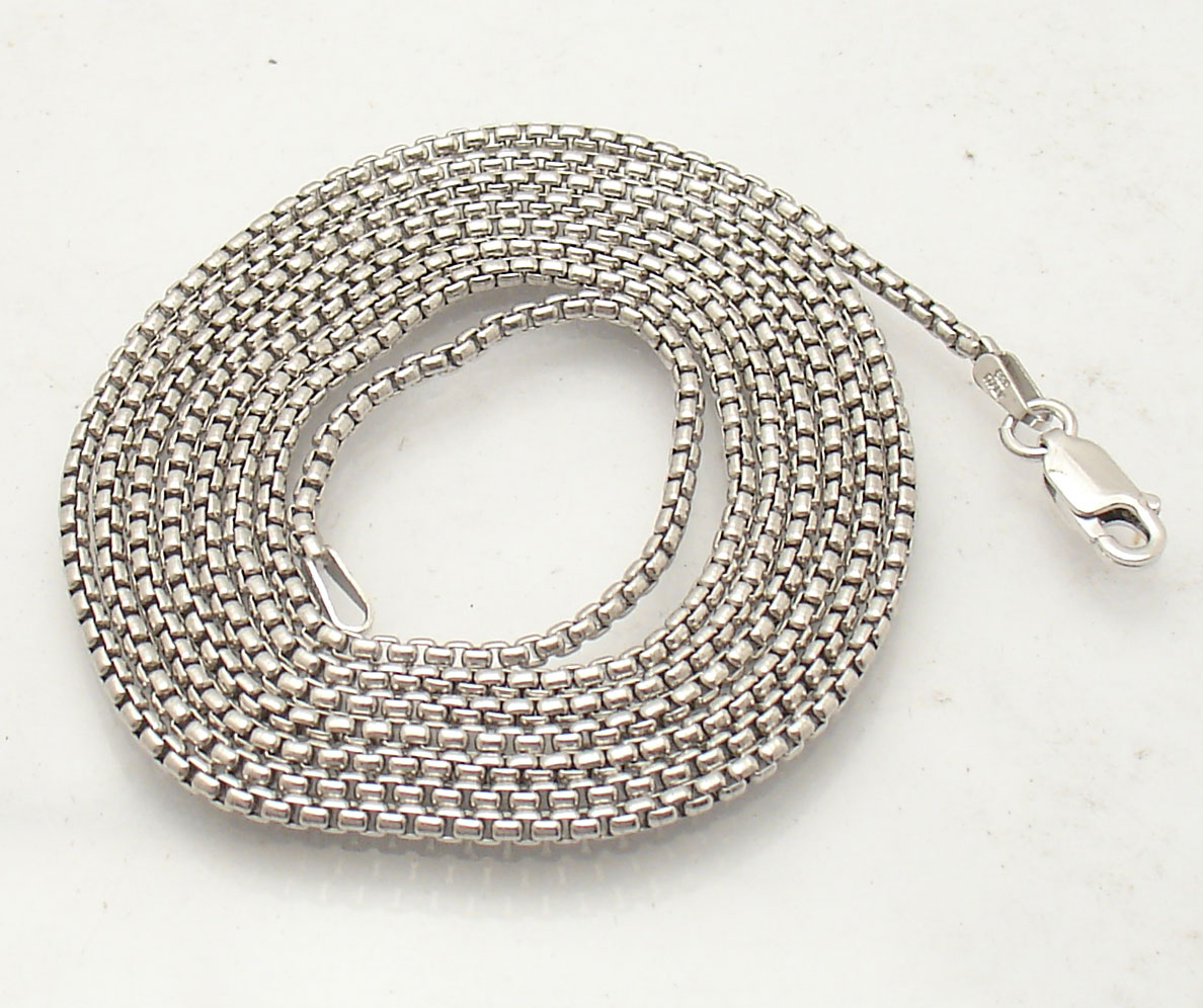 2mm Polished AntiTarnish Round Box Chain Necklace Sterling Silver eBay