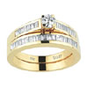 Platinum Channel-Set Diamond Setting and Matching Band