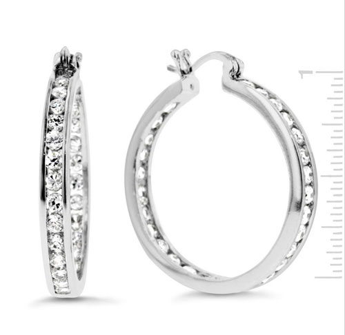 Weiß Silber Ohrschmuck Kleine Winzige Diamonique CZ Reifen