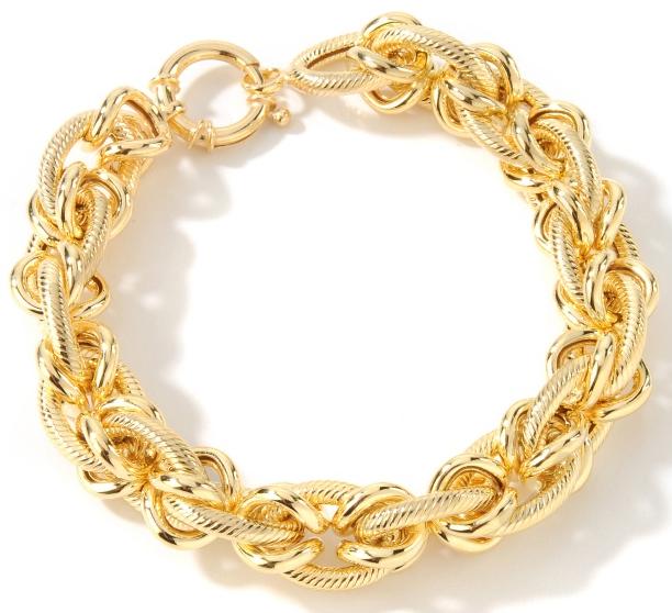 Technibond Bold Heavy Textured Anchor Link Bracelet 14K Yellow Gold ...