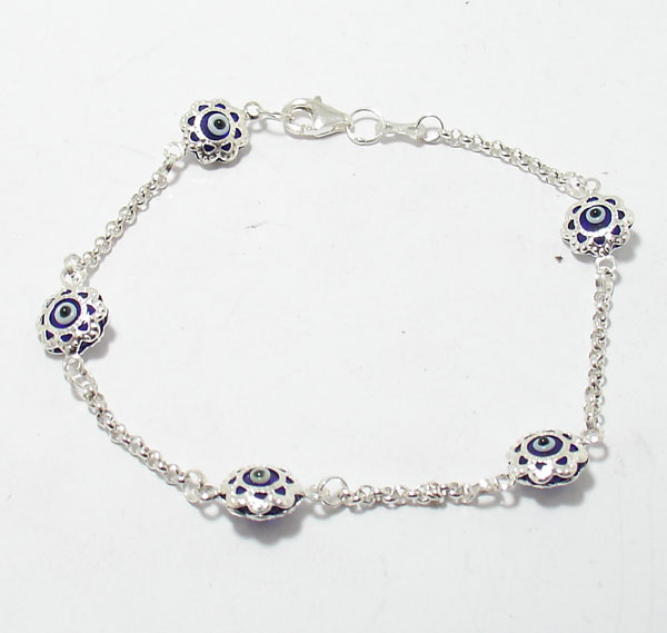 Evil Eye Anklet Ankle Bracelet 925 Sterling Silver eBay