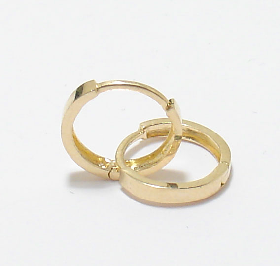 Bestgoldshop 10KT Solid White Gold 11mm Huggie Hoop Earrings – Italian Made, Snap Closure