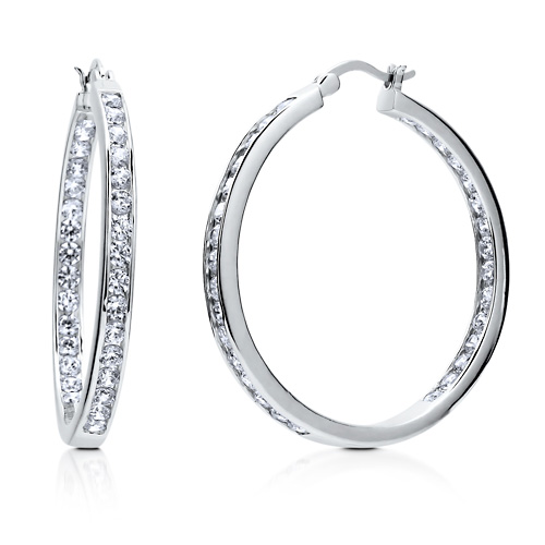 inside out cz hoop earrings
