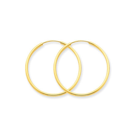 Endless Hoops Hoop Earrings 14K Yellow Gold 25mm 1  