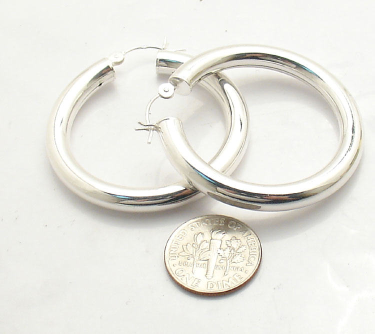 thick round hoop earrings