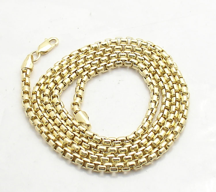 BOLD 3.50mm ROUND BOX CHAIN Necklace Real 14K Yellow Gold