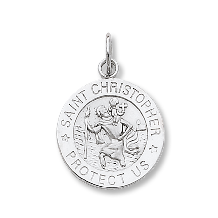 Solid 925 Sterling Silver St. Christopher Pendant - Engraved, Nickel-Free, Adjustable Length