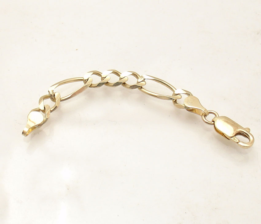 5.5mm Solid Royal Figaro Chain Necklace Bracelet Extender Real 10K