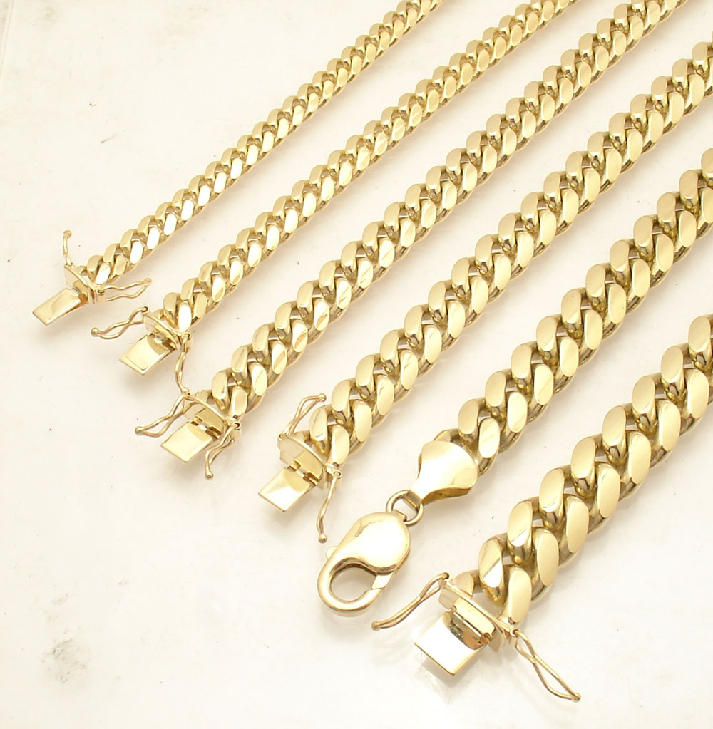 Mens Solid Miami Cuban Hand Chain Bracelet Box Lock Clasp Real 10K