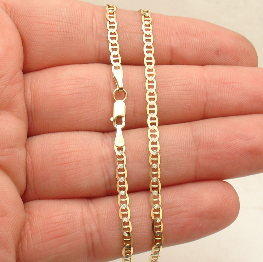 10/" 2.5mm Ladies Solid Curb Link Ankle Bracelet Anklet Real 10K Yellow Gold