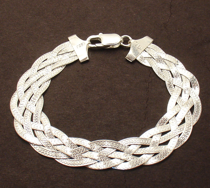 Reversible QuadraLentil Herringbone Bracelet