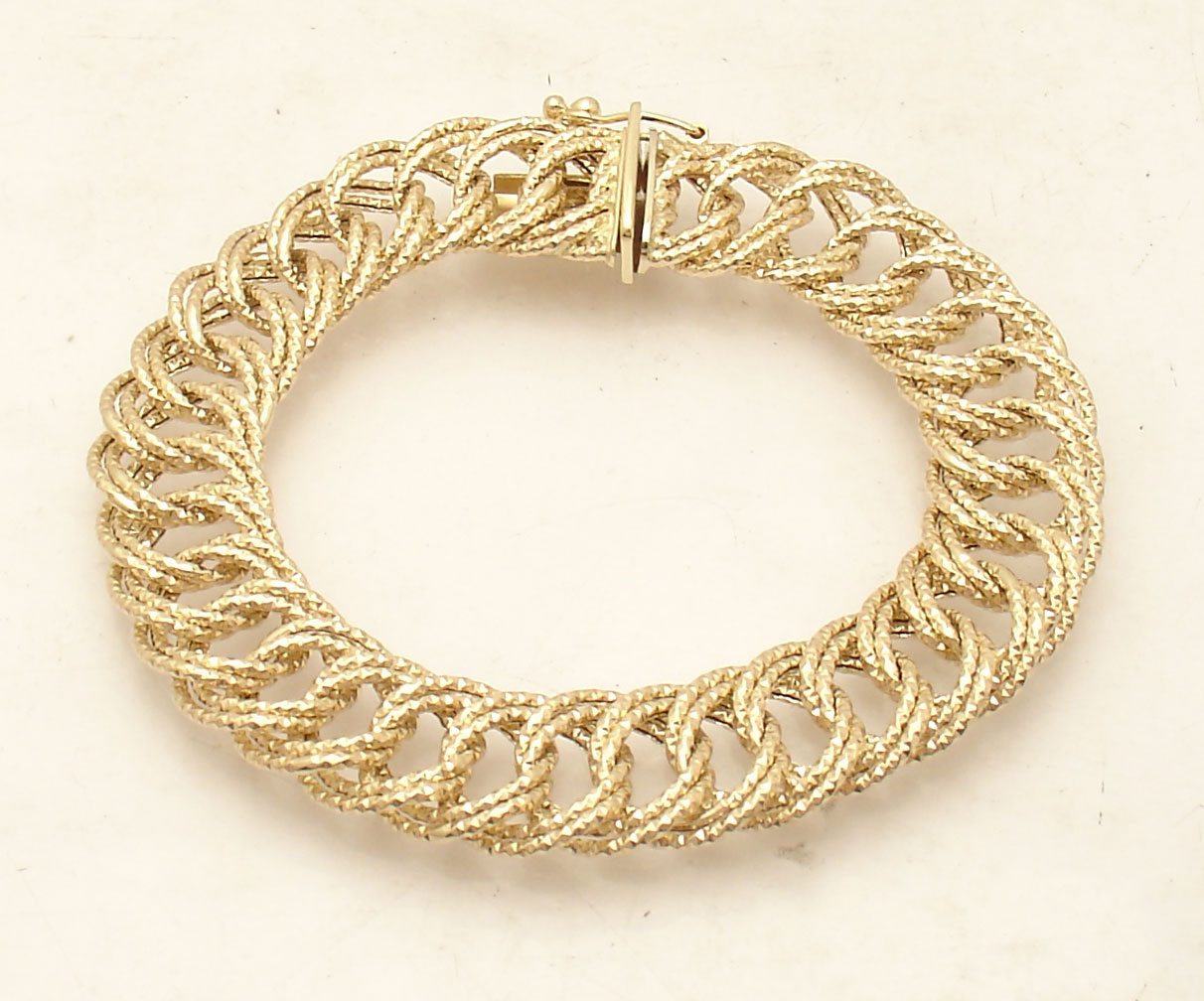 7/" SOLID Diamond Cut Rope Chain Bracelet Lobster Lock REAL 14K Yellow Gold