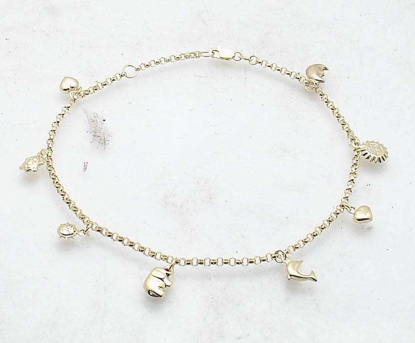 14k yellow gold ankle bracelets
