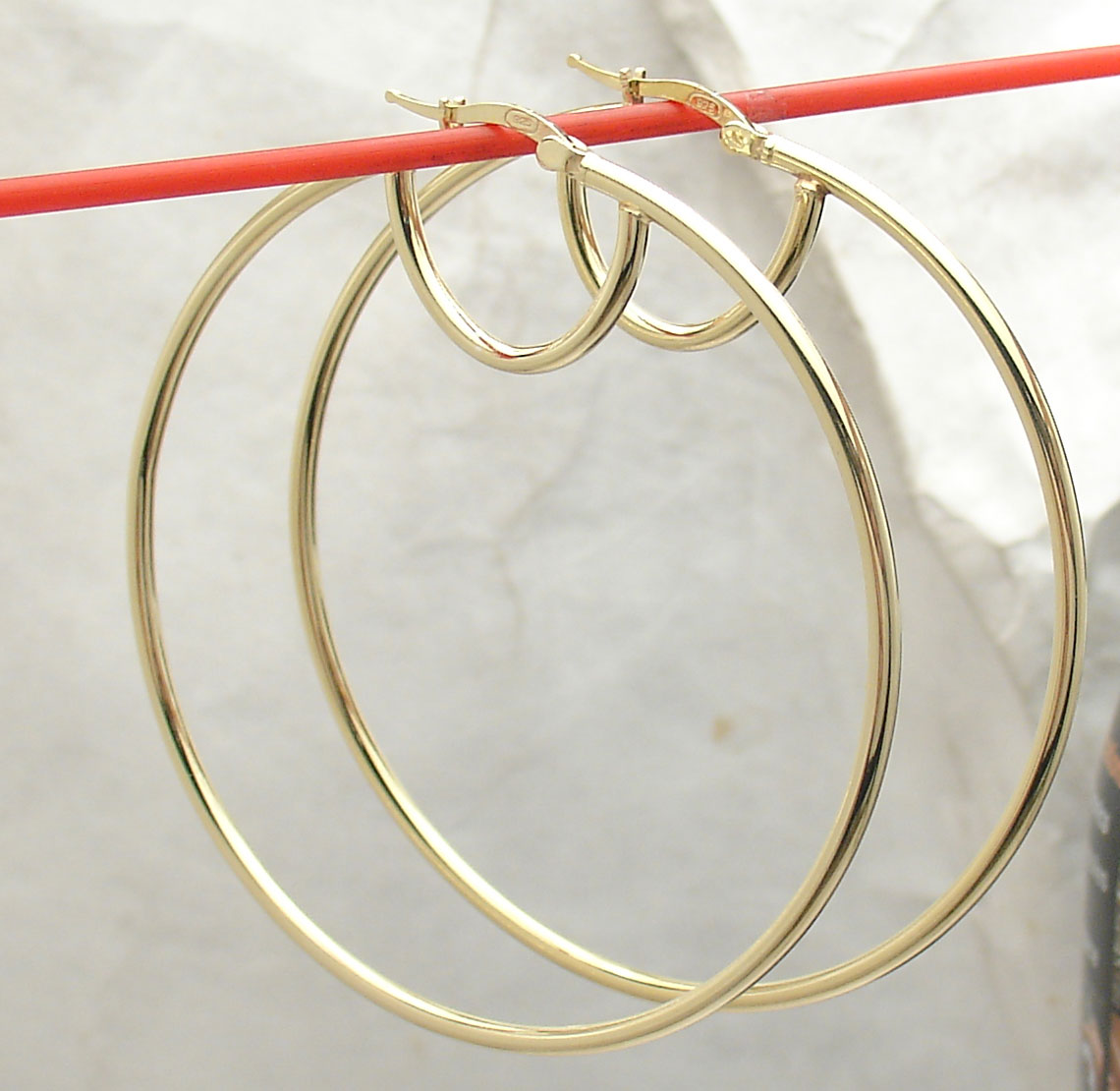 HSN Technibond 14K Yellow Gold Plated Sterling Silver Hoop Earrings – 925 Silver, Snap Closure, Pair