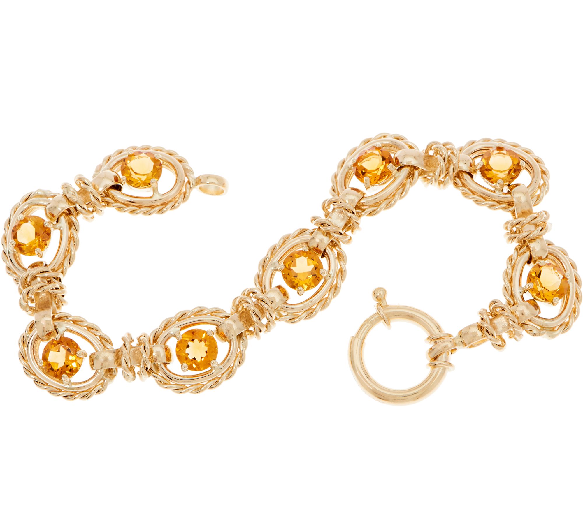 Real Natural Yellow Citrine Gemstone Tennis Bracelet Real 14K Yellow Gold QVC eBay