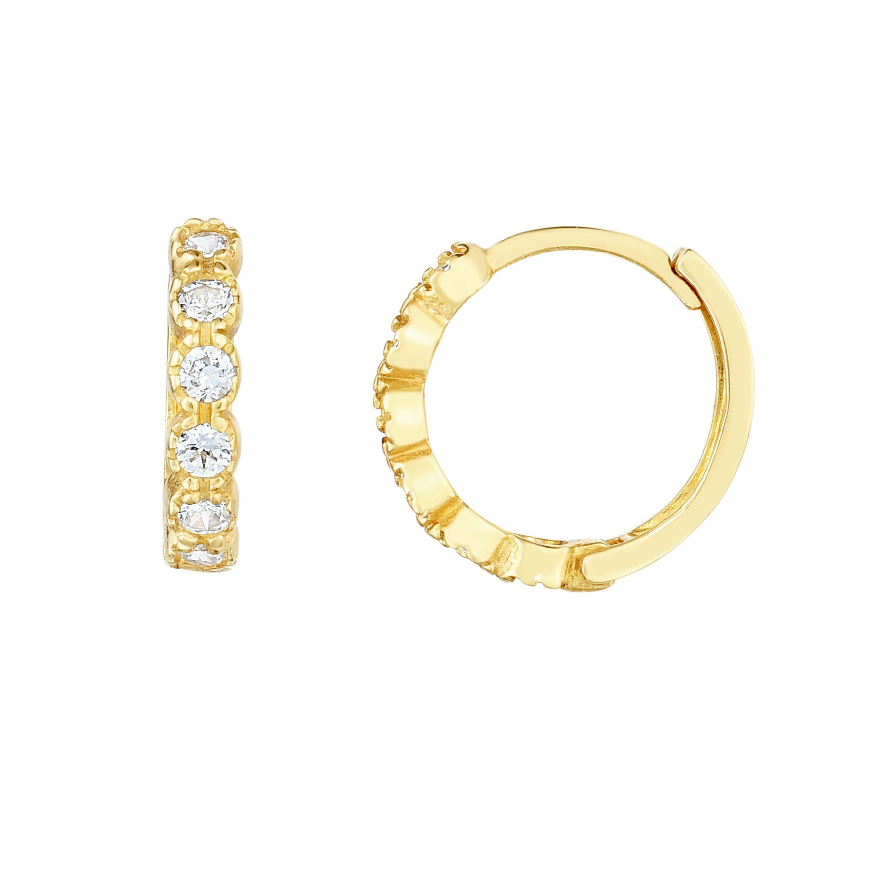 18K Yellow Gold Hinged Hoops 11.5mm round 