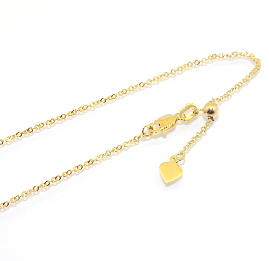 Solid Adjustable Singapore Chain Necklace Real 10K Yellow Gold Size Up 